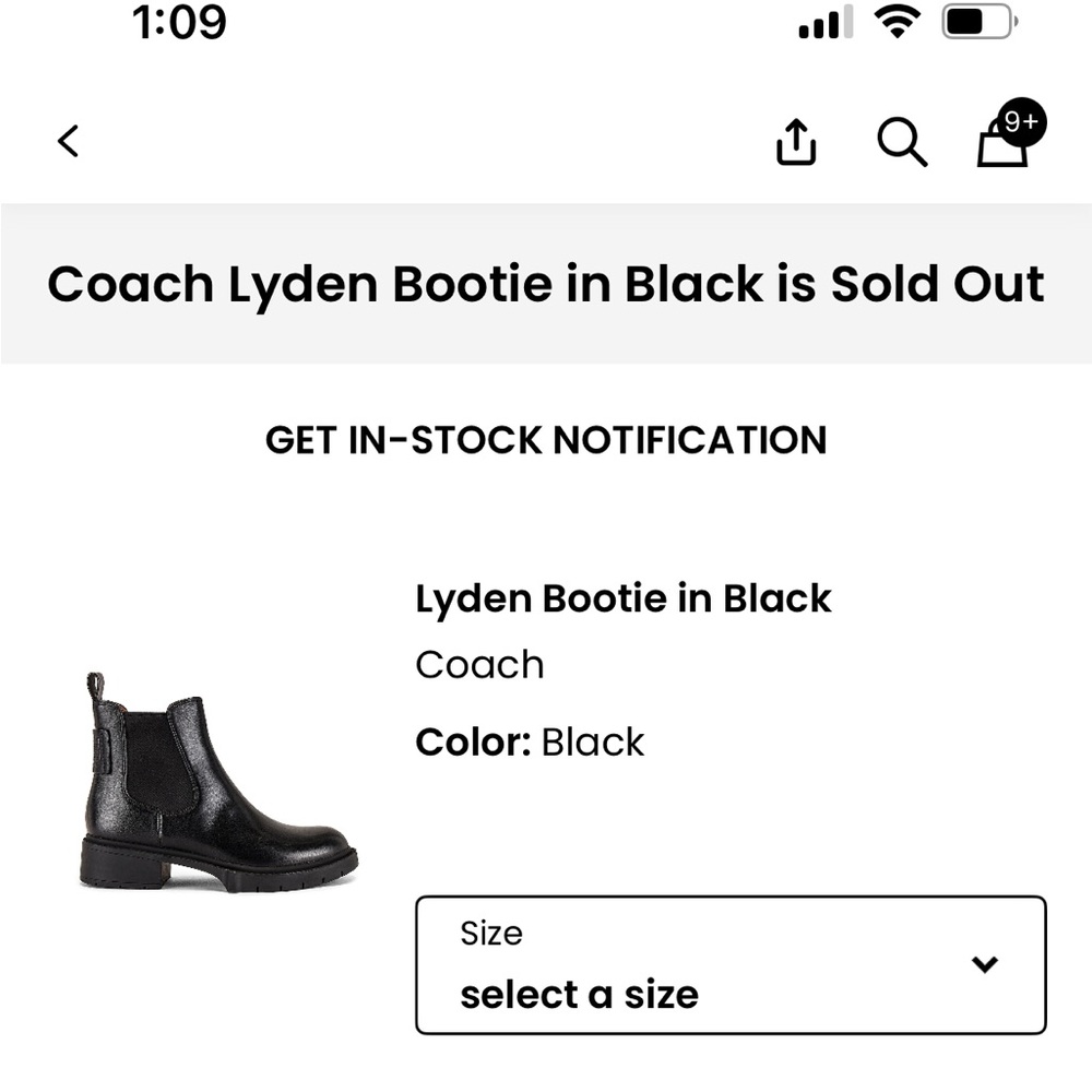 Coach Black Ankle Boot